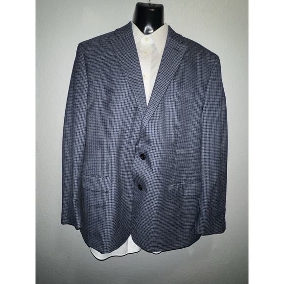 Lauren Ralph Lauren Men’s 48R Blue Plaid Blazer Sport Coat Polyester Viscose - Picture 2 of 14